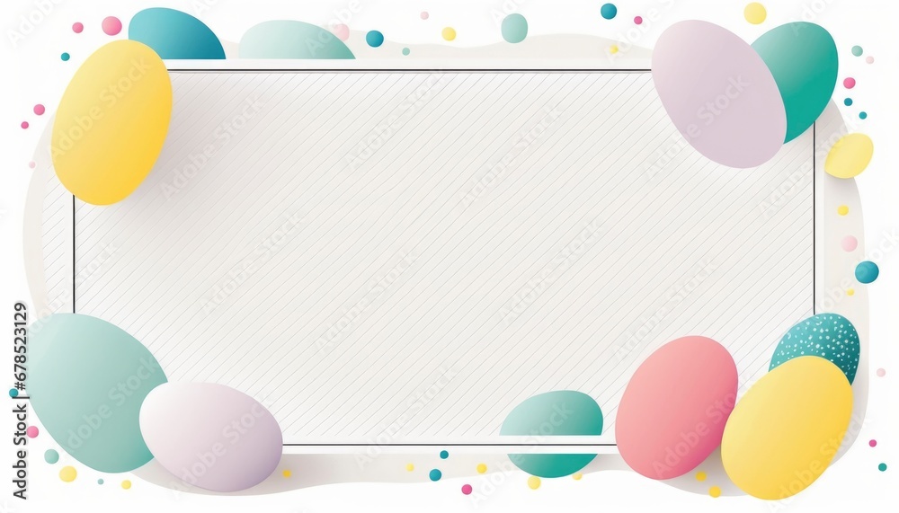 blank frame with colorful pastel Easter eggs, copy space for placement, simple minimalistic spring autumn color abstract background empty center, copy space blank frame with colorful pastel Easter eggs, copy space for placement, simple minimalistic spring autumn color abstract background empty center, copy space
