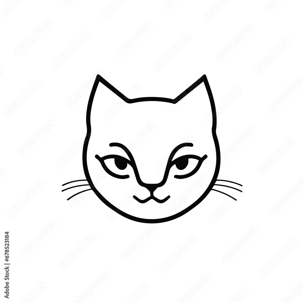 head Icon of cat face. Flat outline style. head Icon of cat face. Flat outline style.