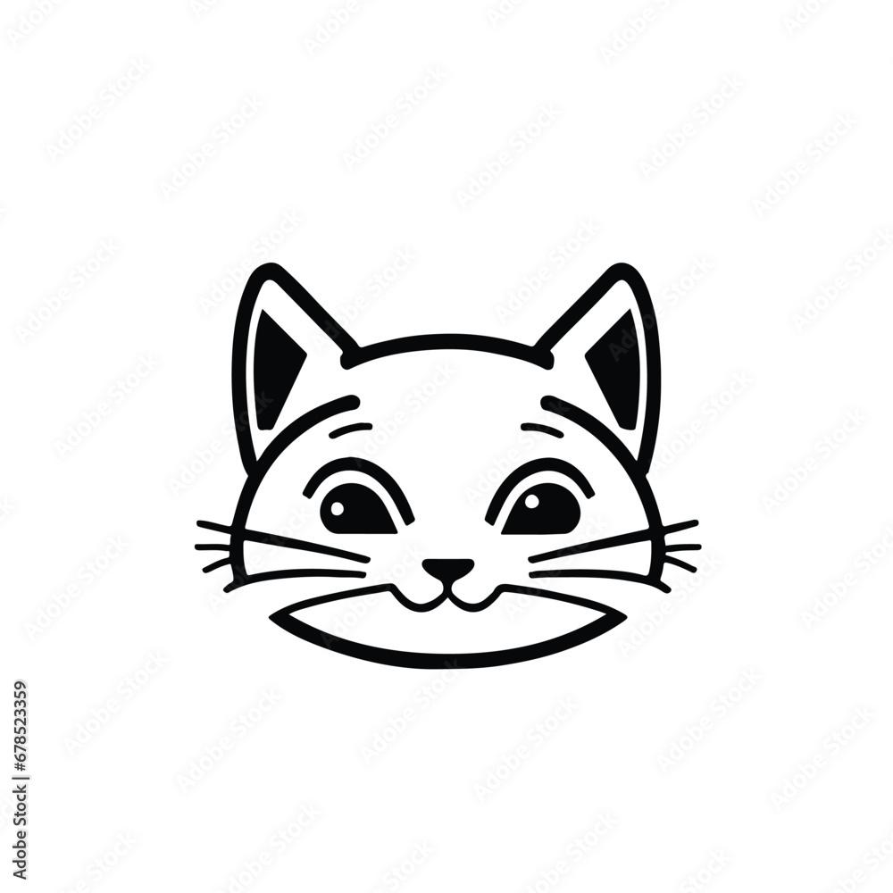head Icon of cat face. Flat outline style. head Icon of cat face. Flat outline style.