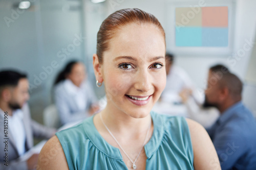 Business, woman and portrait with smile in office for corporate meeting, collaboration or career. Professional, employee or face and happy with teamwork strategy, confidence or staff planning at work Free Download Business, woman and portrait with smile in office for corporate meeting, collaboration or career. Professional, employee or face and happy with teamwork strategy, confidence or staff planning at work - GFXLoad