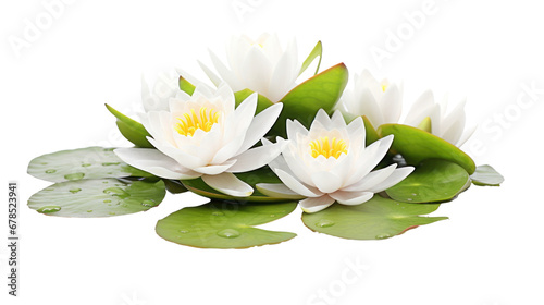 A white lotus flower on the transparent background