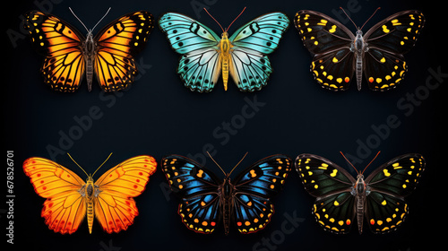Collection Butterfly on the isolated background © EmmaStock