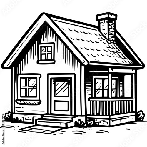 House icon hand drawn vector design illustration