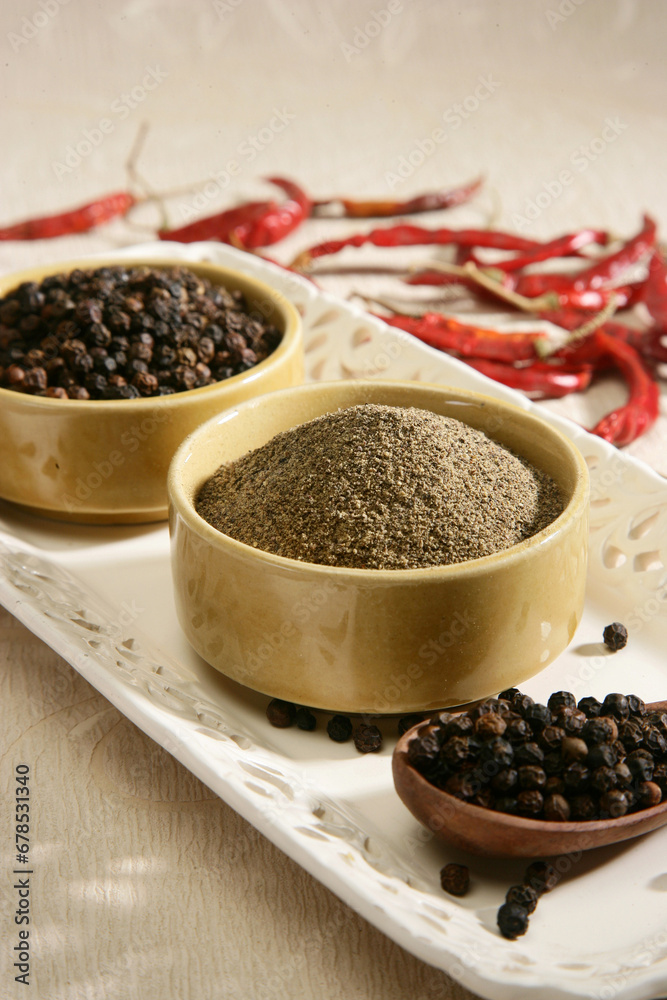 Kali Mirch or Black Pepper Powder, Indian Spice Kali Mirch or Black Pepper Powder, Indian Spice