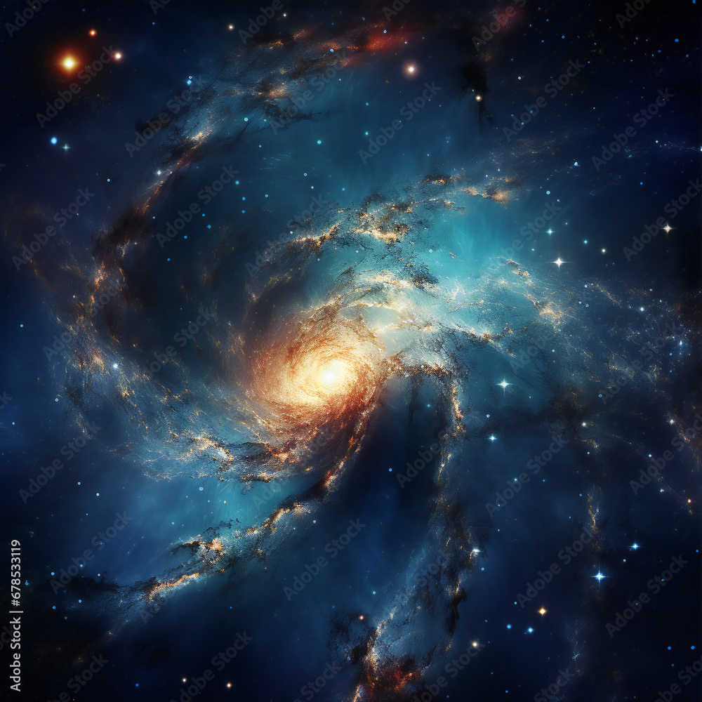 Obraz premium Solar System and Beautiful Galaxy Background Wallpaper