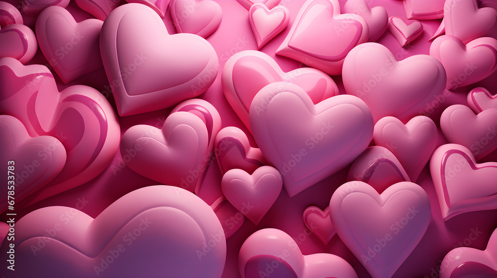 Background of pink hearts romantic love