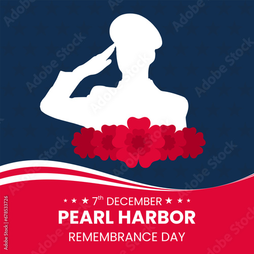 vector graphic of National Pearl Harbor Remembrance Day. December 7. Holiday concept