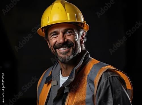 Professional Heavy Industry Engineer Worker Wearing Uniform generative ai.