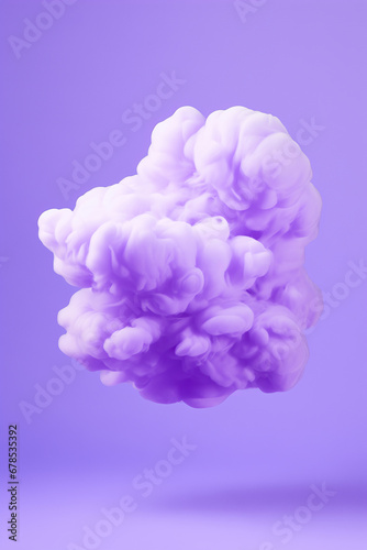 Beautiful realistic cloud isolated on purple background