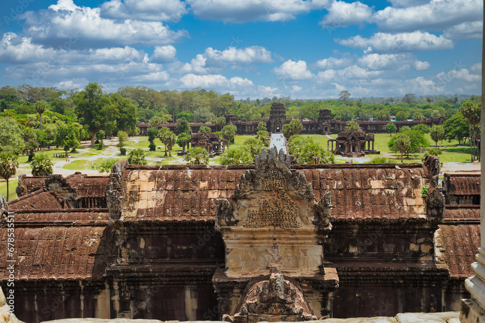 View from the highest point of the Angkor Wat temple complex at Siem Reap, Cambodia, Asia View from the highest point of the Angkor Wat temple complex at Siem Reap, Cambodia, Asia