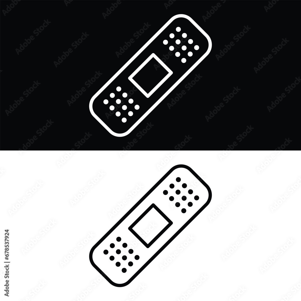 Bandage icon Vector, Black and White Version Design Template