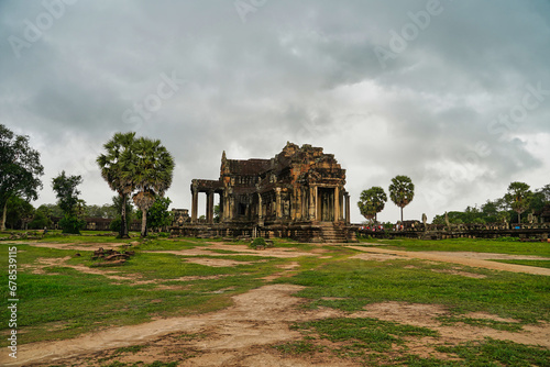 Angkor Wat outer grounds Library used during Khmer times at Siem Reap, Cambodia, Asia photo