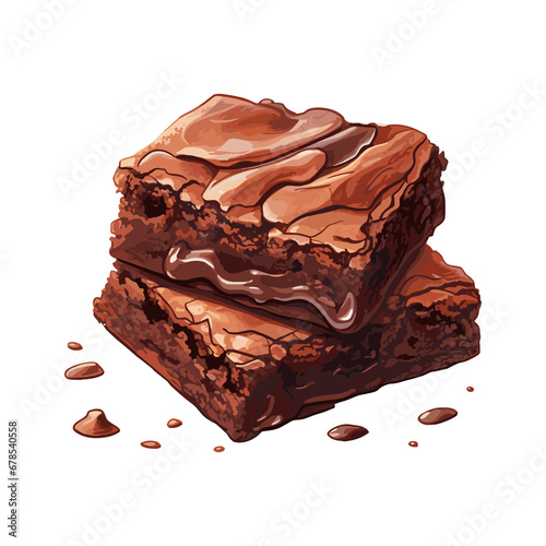 Brownies png graphic clipart design, Chocolate brownie sticker design.