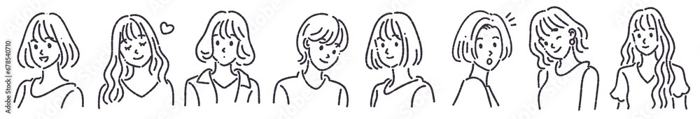 女性・女の子のイラスト素材セット 女性・女の子のイラスト素材セット
