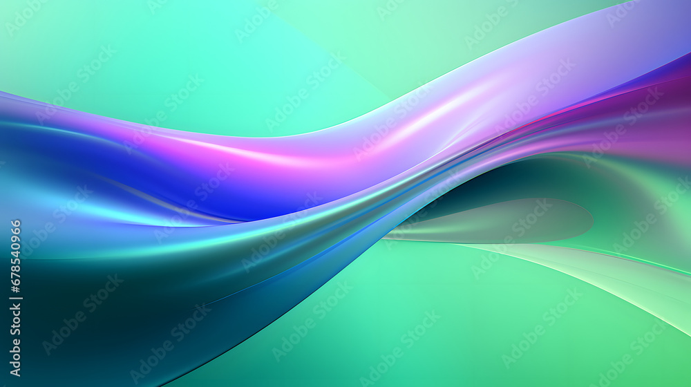 Fototapeta premium abstract background with green and blue waves