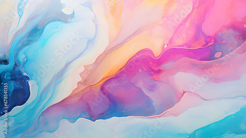 Closeup of abstract rough colorful bold rainbow colors marble texture. Generative Ai.