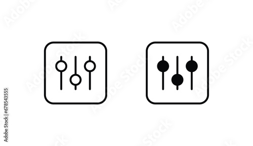 Equalizer icon design with white background stock illustration