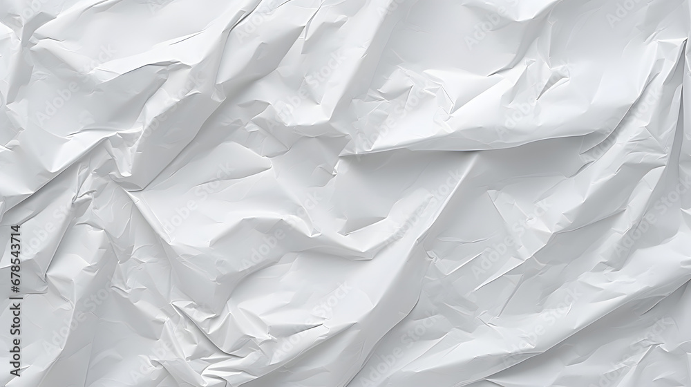 Seamless white crumpled paper background texture pattern. Tileable wrinkled high resolution arts and craft flat lay backdrop with copy space. Artistic abstract creative concept 3D rend. Generative Ai. Seamless white crumpled paper background texture pattern. Tileable wrinkled high resolution arts and craft flat lay backdrop with copy space. Artistic abstract creative concept 3D rend. Generative Ai.