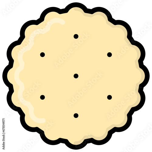 biscuit icon illustration design with filled outline