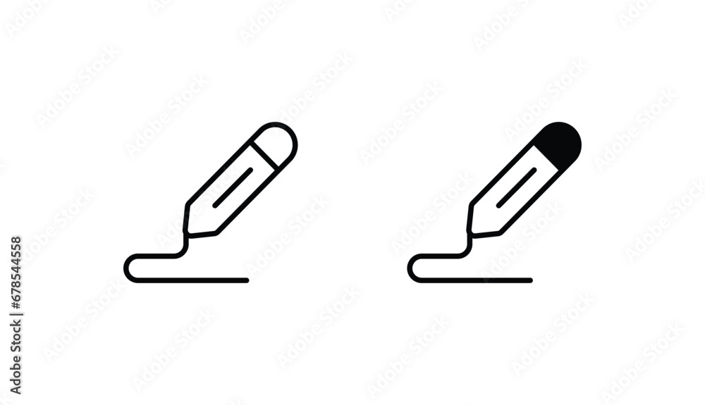 Fototapeta premium Pencil icon design with white background stock illustration