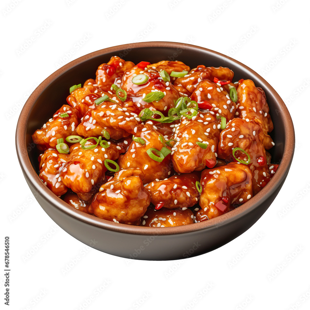 general tso chicken isolated on a transparent background general tso chicken isolated on a transparent background