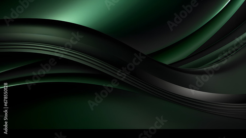 Background black and green dark are light with the gradient is the Surface with templates metal texture soft lines tech gradient abstract diagonal background silver black sleek with gr. Generative Ai.