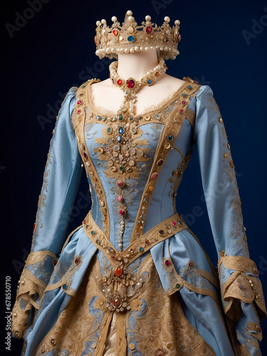 A royal dress with bestial ornaments, inlaid with stones.  photo