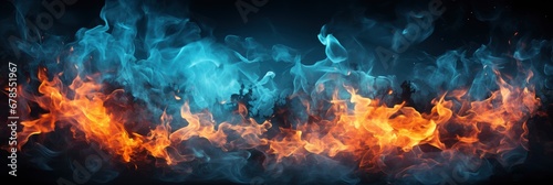 Industrial Abstract Blue Background Flying Fire , Banner Image For Website, Background abstract , Desktop Wallpaper