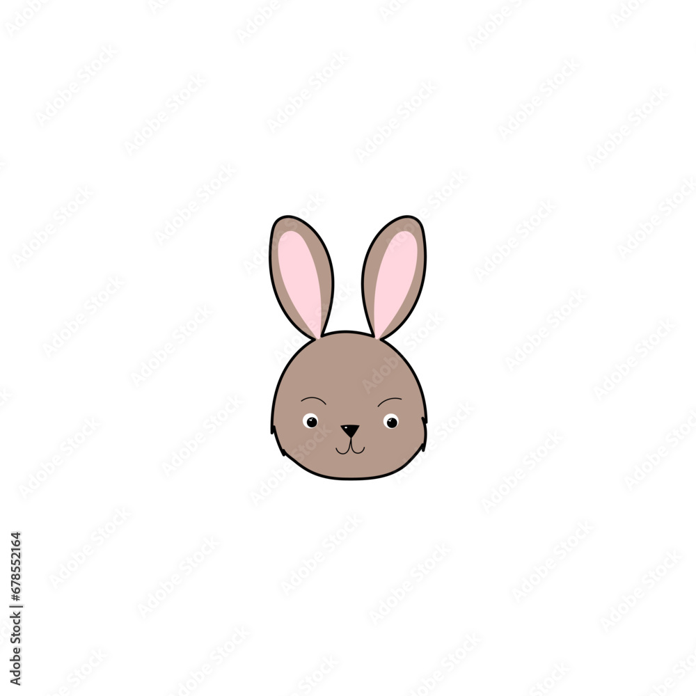 cute rabbit element head set doodle