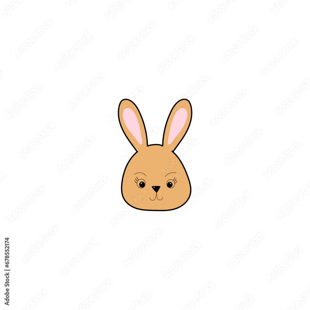 cute rabbit element head set art cute rabbit element head set art