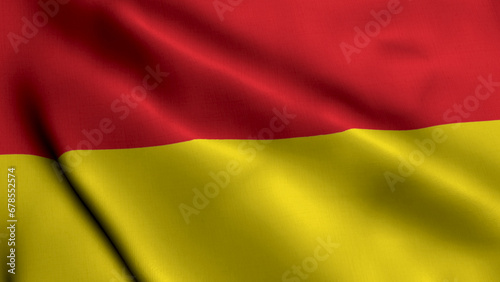 Paderborn City State Flag Germany. Waving Fabric Satin Texture National Flag of Paderborn 3D Illustration. Real Texture Flag of the Paderborn City in the Germany. 