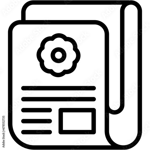 Vector Icon Newspaper, Document, Communications, Journal, Paper, News Report