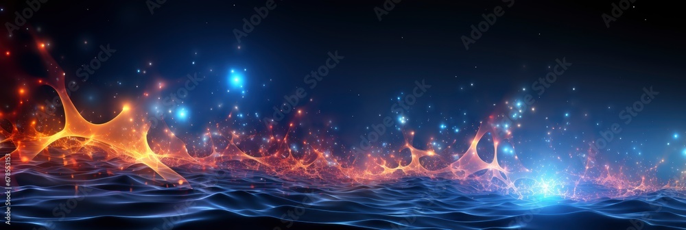 Metaverse Universe Concept Digital Neural Network , Banner Image For Website, Background abstract , Desktop Wallpaper