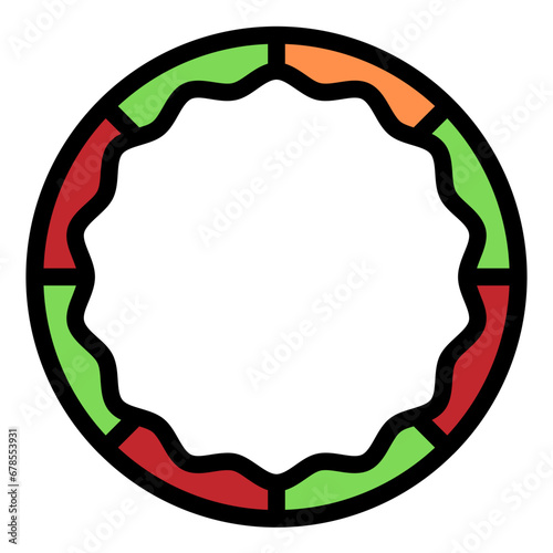 Rings Colored Outline Style Design Icon