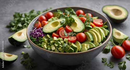Healthy salad bowl of fresh vegetables
