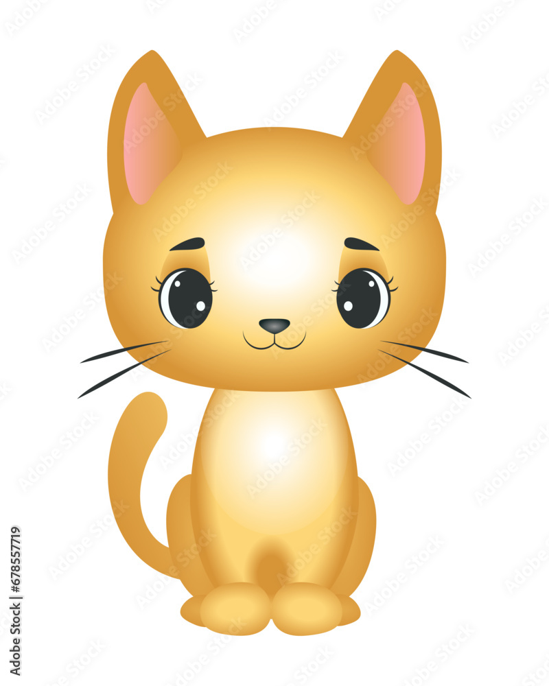 Cute vector little ginger kitten Cute vector little ginger kitten