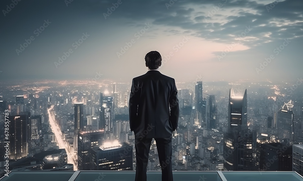 businessman in the city,Generative AI businessman in the city,Generative AI