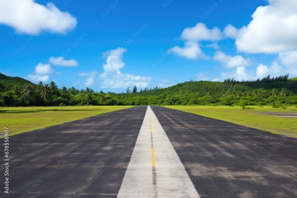 uncrowded airstrip on a remote tropical island