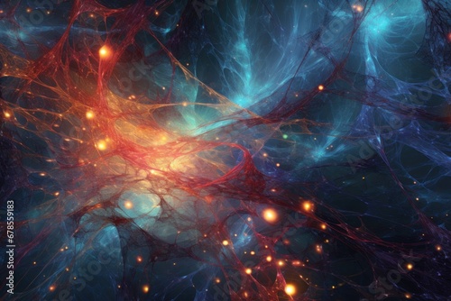 A swirling vortex of vibrant neural pathways resembling a mesmerizing galaxy of interconnected neurons