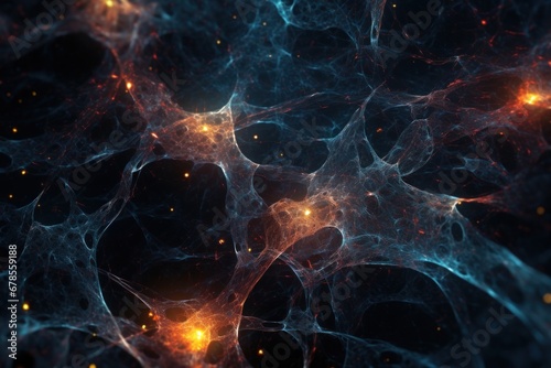 A swirling vortex of vibrant neural pathways resembling a mesmerizing galaxy of interconnected neurons photo