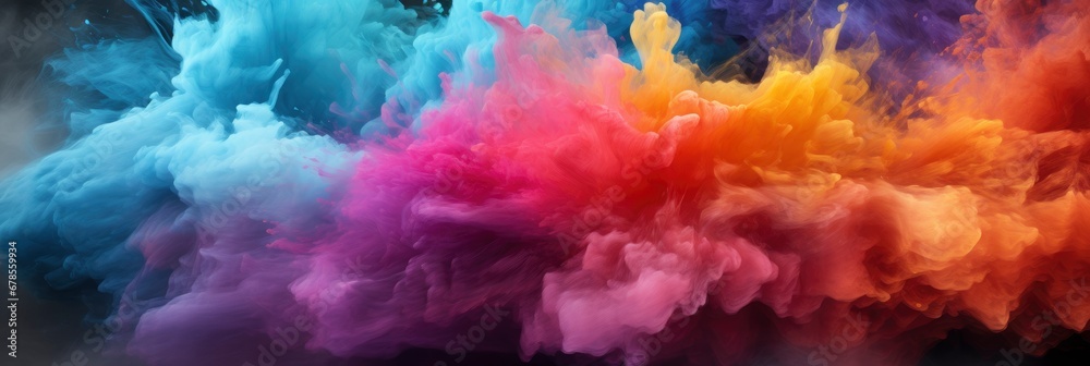 Colored Powder Explosion Abstract Closeup Dust , Banner Image For Website, Background abstract , Desktop Wallpaper