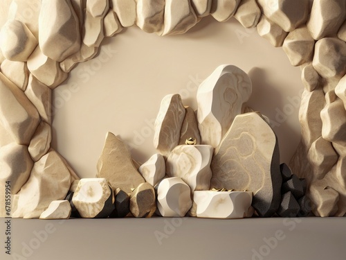 geometric Stone and Rock shape minimal podium background