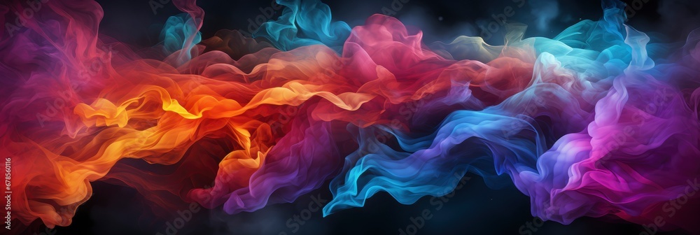 Colorful Smoke On Dark Backgroundl , Banner Image For Website, Background abstract , Desktop Wallpaper