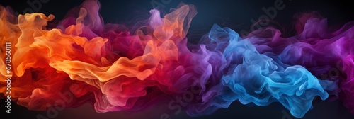 Colorful Smoke On Dark Backgroundl   Banner Image For Website  Background abstract   Desktop Wallpaper
