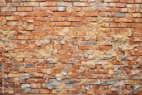 red brick stone wall with rough texture
