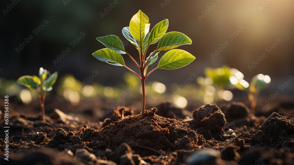 sprout in the ground HD 8K wallpaper Stock Photographic Image 