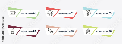 vitamins, hainanese chicken, pasta, healthy shakes, drink water, shrimps outline icons. editable vector from food concept.