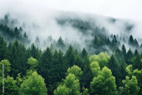 thick fog blanketing a dense forest © Natalia