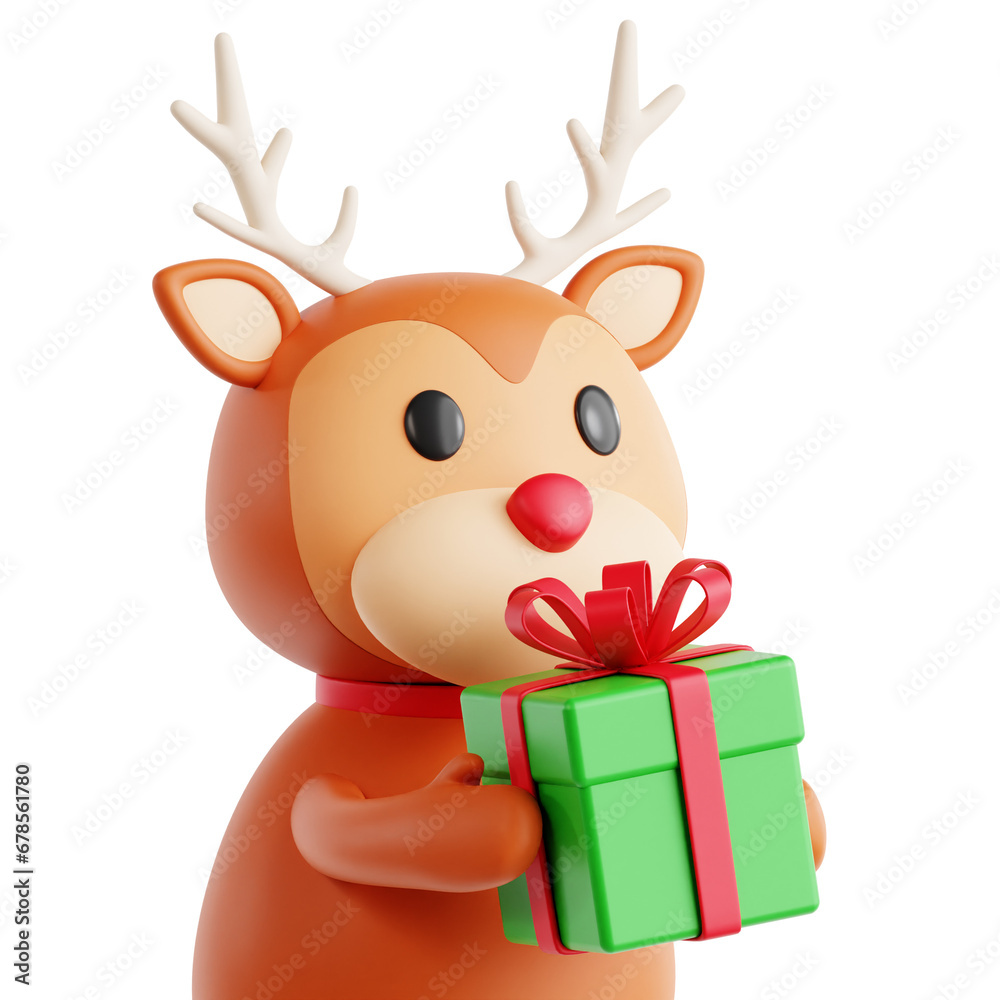 3D Illustration of Playful Reindeer Adding Joy to Boxing Day 3D Illustration of Playful Reindeer Adding Joy to Boxing Day