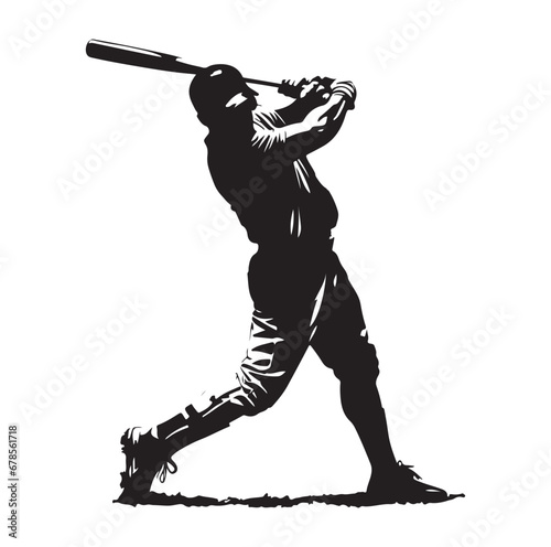 Baseball Players Silhouettes vector . photo